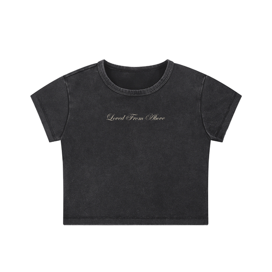 "FTG - IN HIS IMAGE" Snow Washed Crop Top