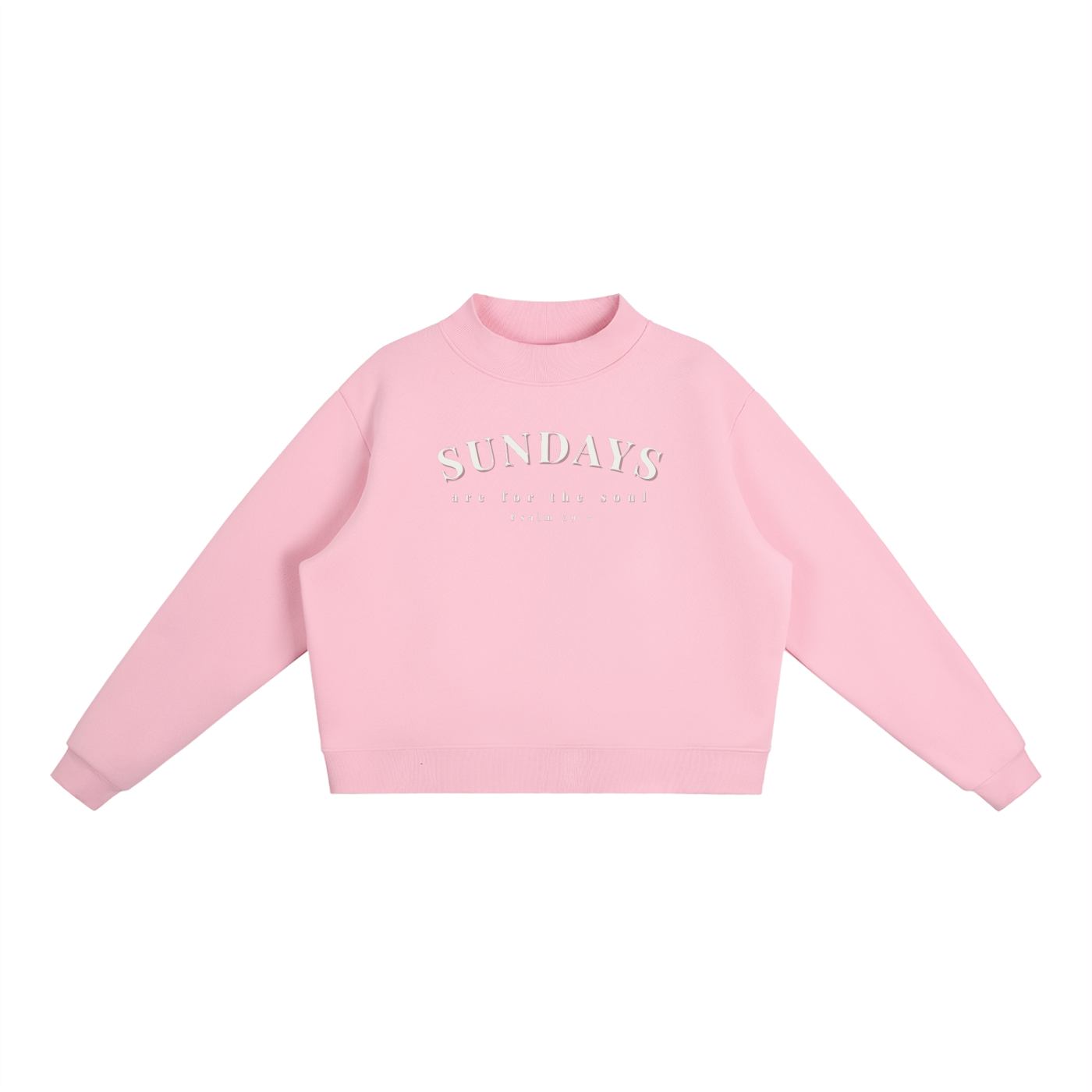 "SUNDAYS ARE FOR THE SOUL" Essential Fleece Mid-Neck Crew Sweatshirt