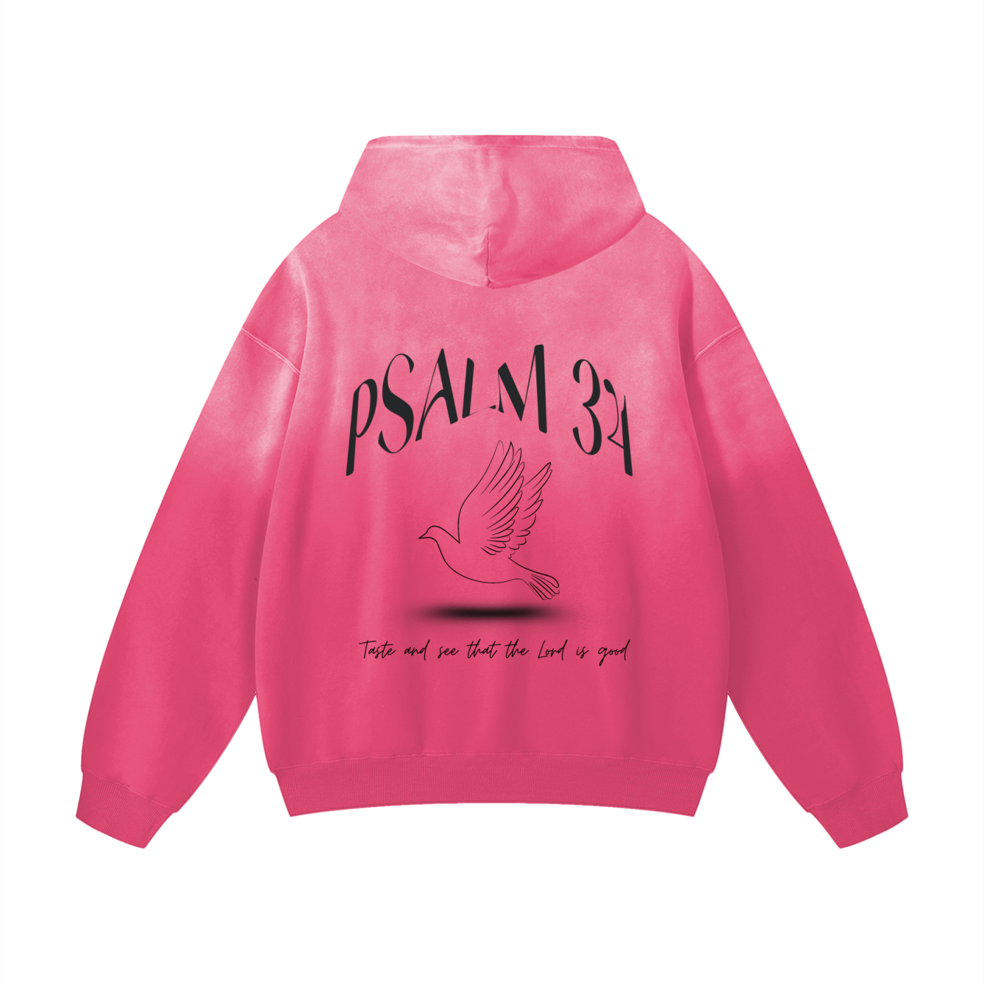 "PSALM 34" Heavyweight Sunfade Oversized Hoodie