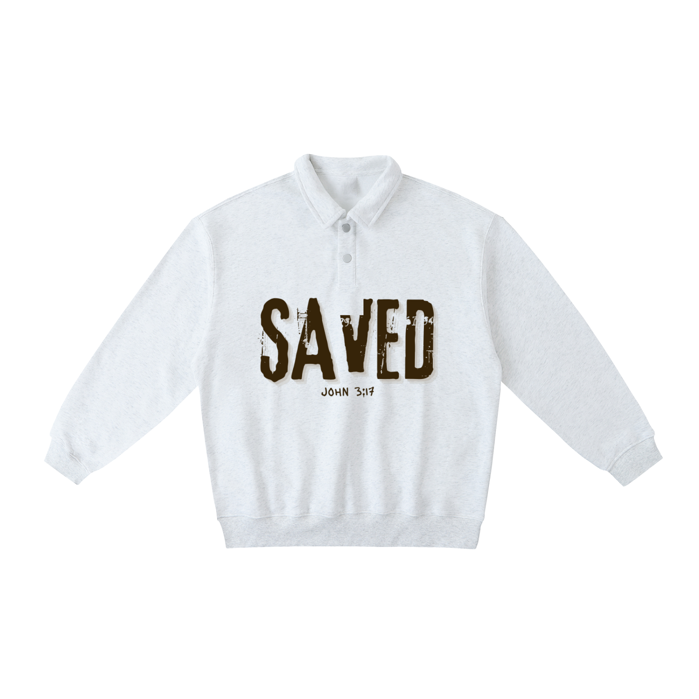 "SAVED" Heavyweight Polo-Collar Sweatshirt
