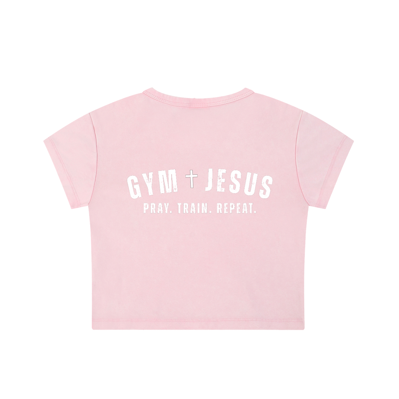 "FTG - GYM & JESUS" Snow Washed Crop Top