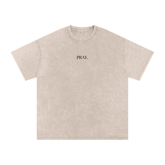 "PRAY" Acid Wash Oversize T-Shirt