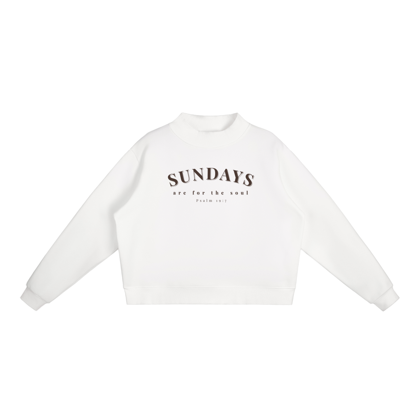 "SUNDAYS ARE FOR THE SOUL" Essential Fleece Mid-Neck Crew Sweatshirt