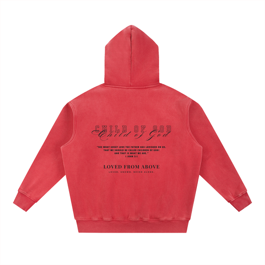 "CHILD OF GOD VOL.2" Snow Wash Fleece Oversize Hoodie