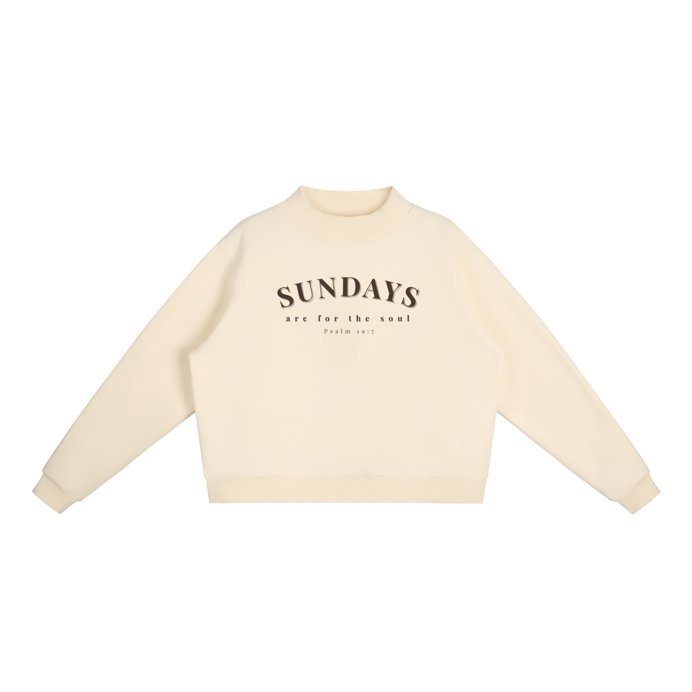 "SUNDAYS ARE FOR THE SOUL" Essential Fleece Mid-Neck Crew Sweatshirt