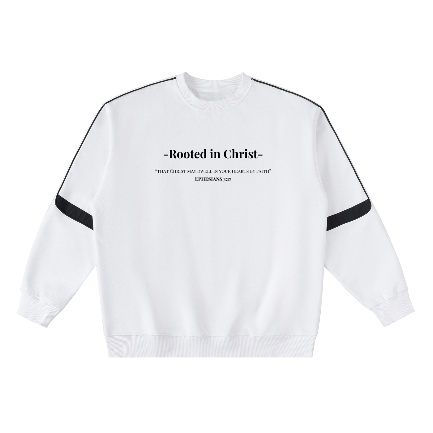 "ROOTED IN CHRIST" Oversized Crewneck Taped Sweatshirt