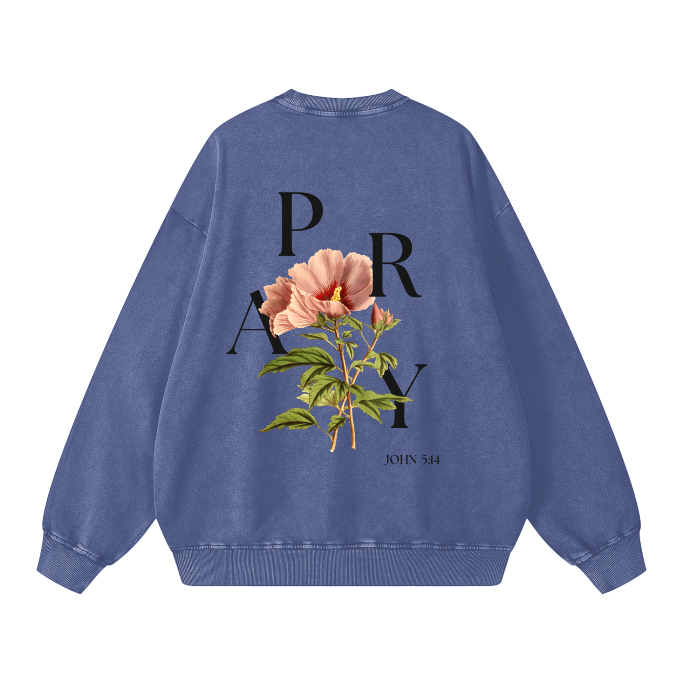 "PRAY" Acid Wash Oversize Sweatshirt