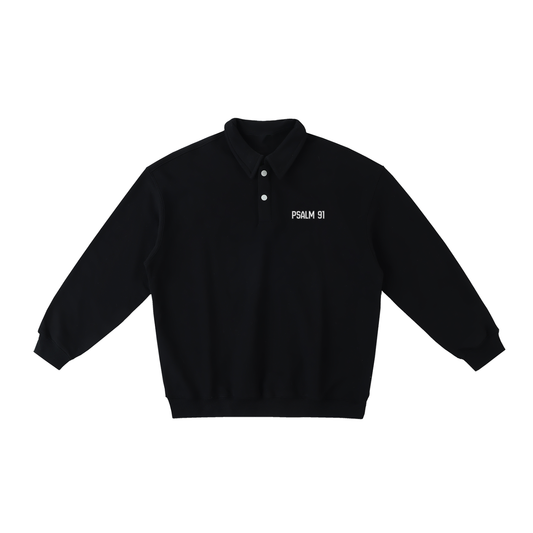 "PSALM 91" Heavyweight Polo-Collar Sweatshirt