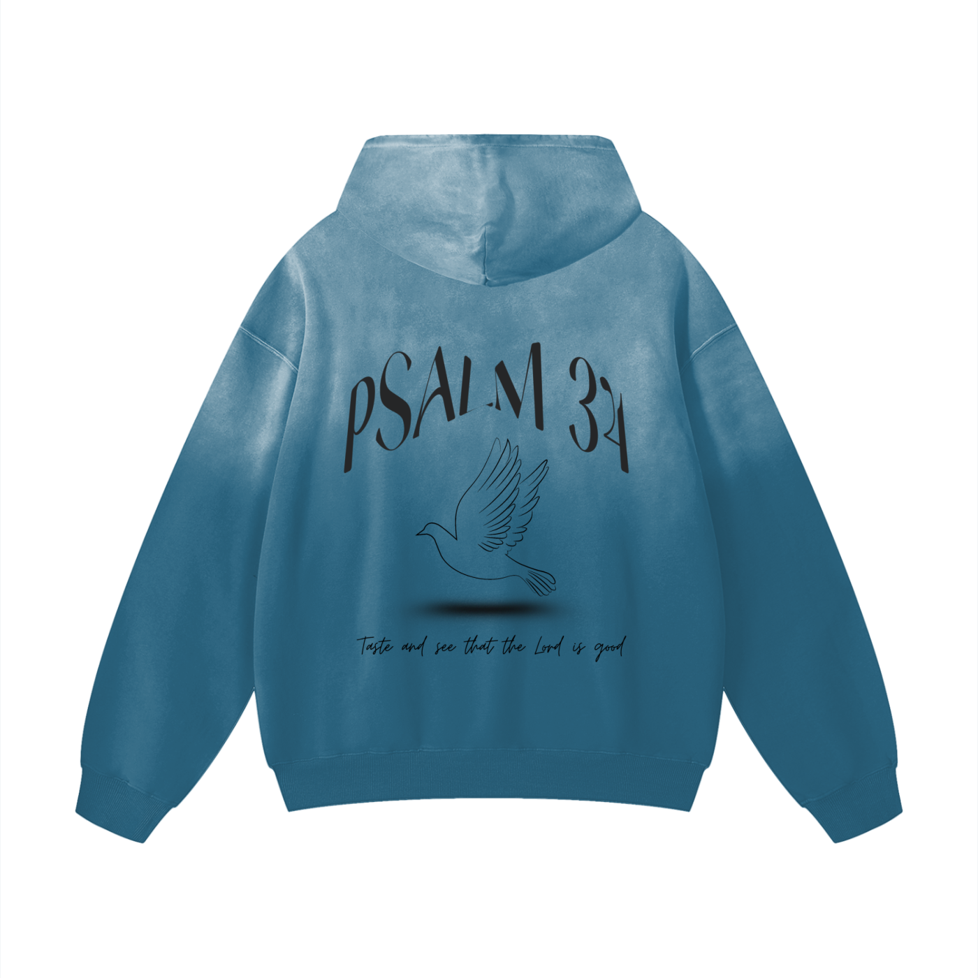 "PSALM 34" Heavyweight Sunfade Oversized Hoodie