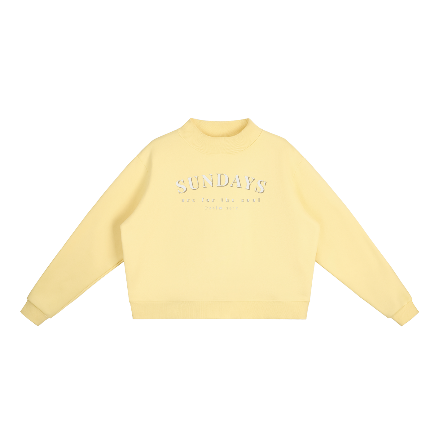 "SUNDAYS ARE FOR THE SOUL" Essential Fleece Mid-Neck Crew Sweatshirt