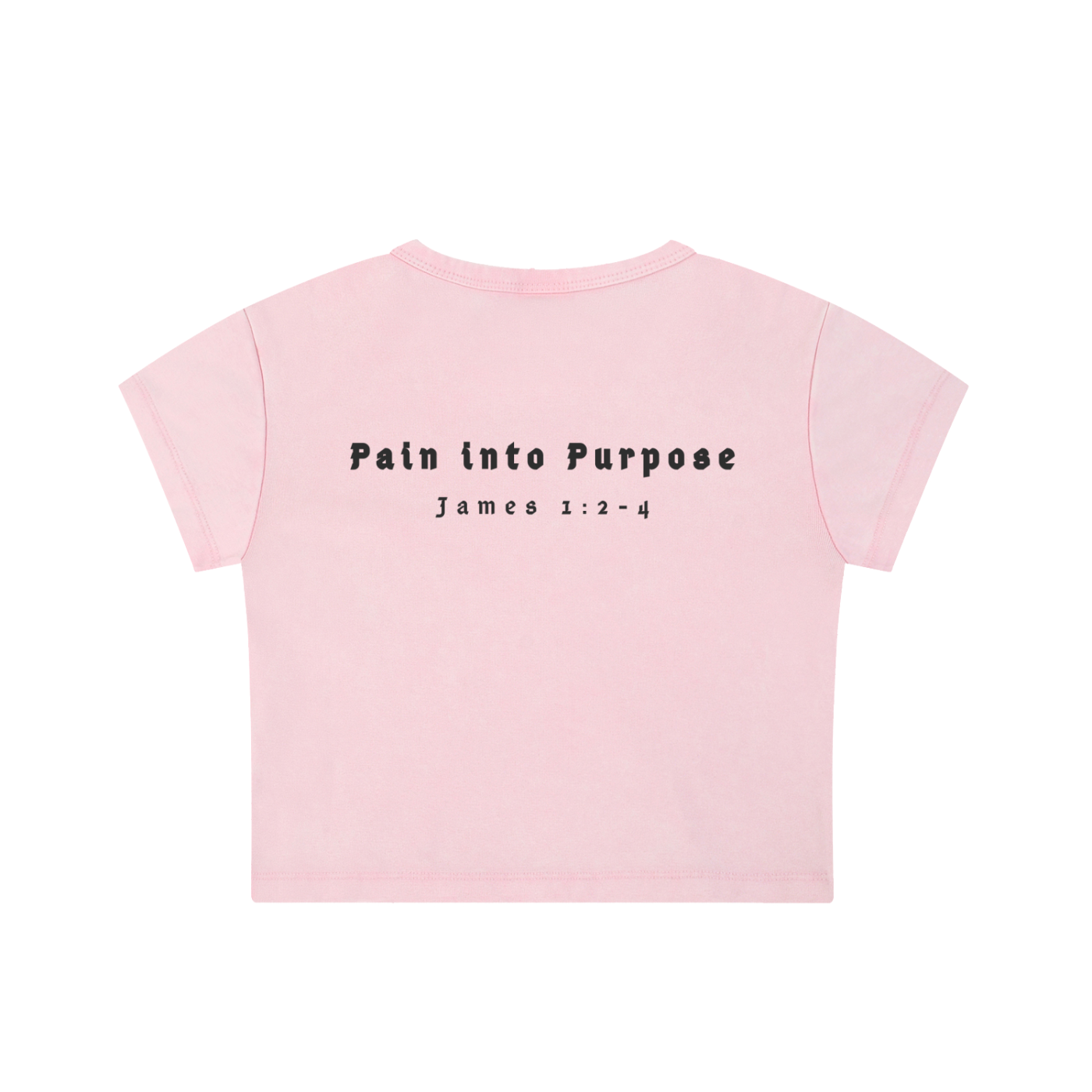 "FTG - PAIN INTO PURPOSE" Snow Washed Crop Top