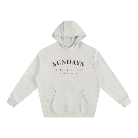 "SUNDAYS IN HIS PRESENCE" Fleeced High Neck Hoodie