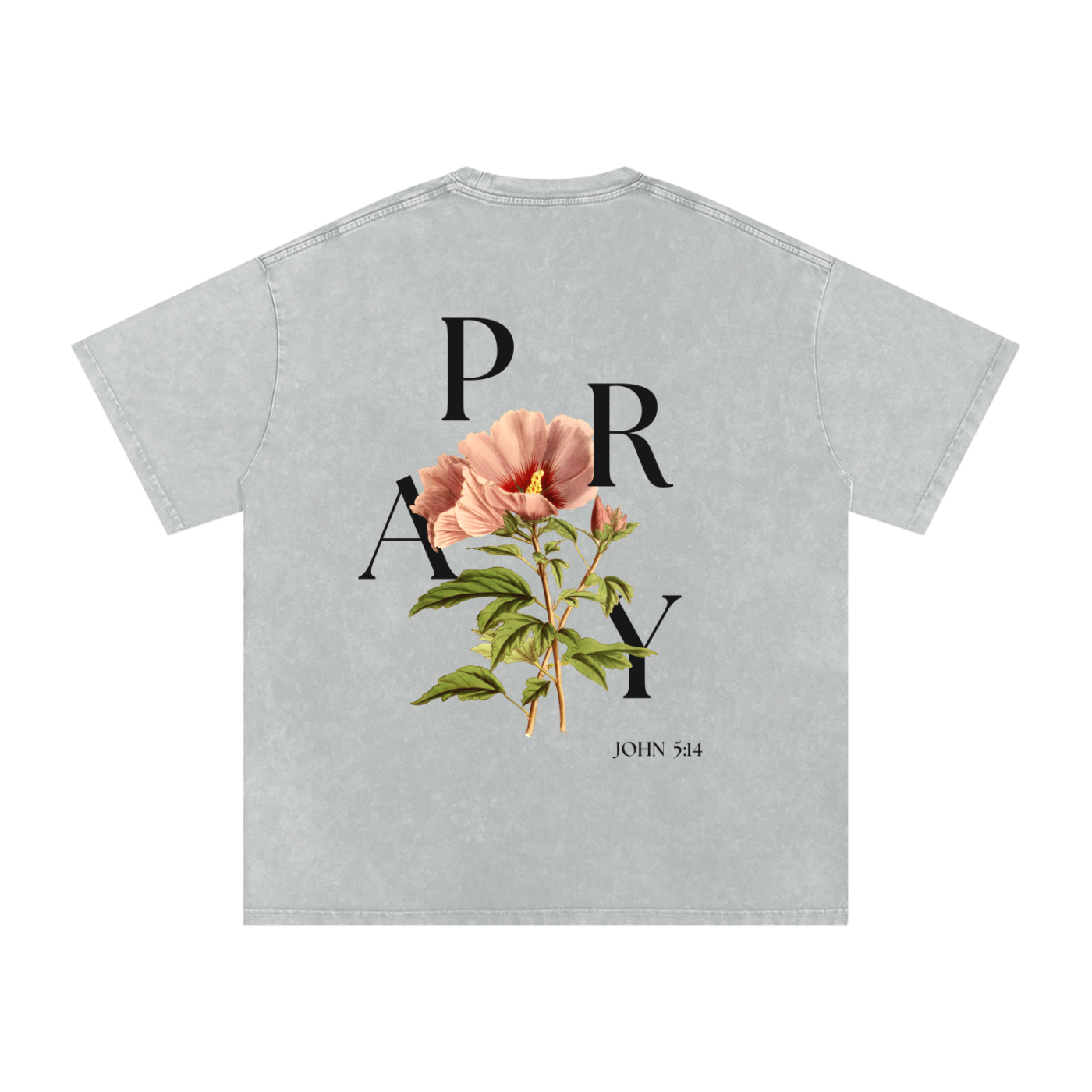 "PRAY" Acid Wash Oversize T-Shirt