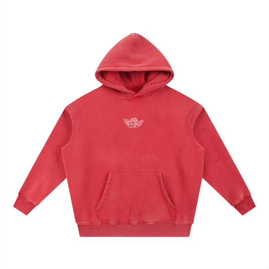 "LFA CHERUB" Snow Wash Fleece Oversize Hoodie