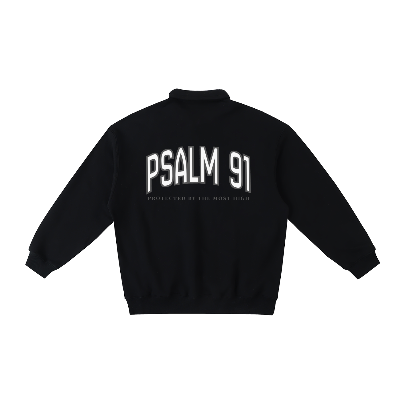 "PSALM 91" Heavyweight Polo-Collar Sweatshirt