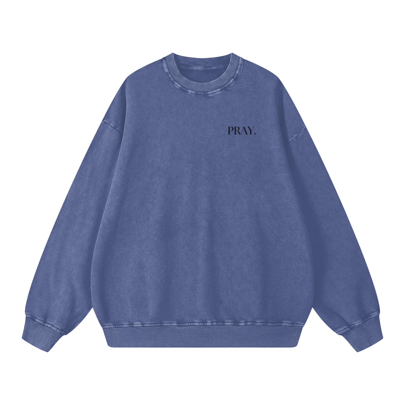 "PRAY" Acid Wash Oversize Sweatshirt