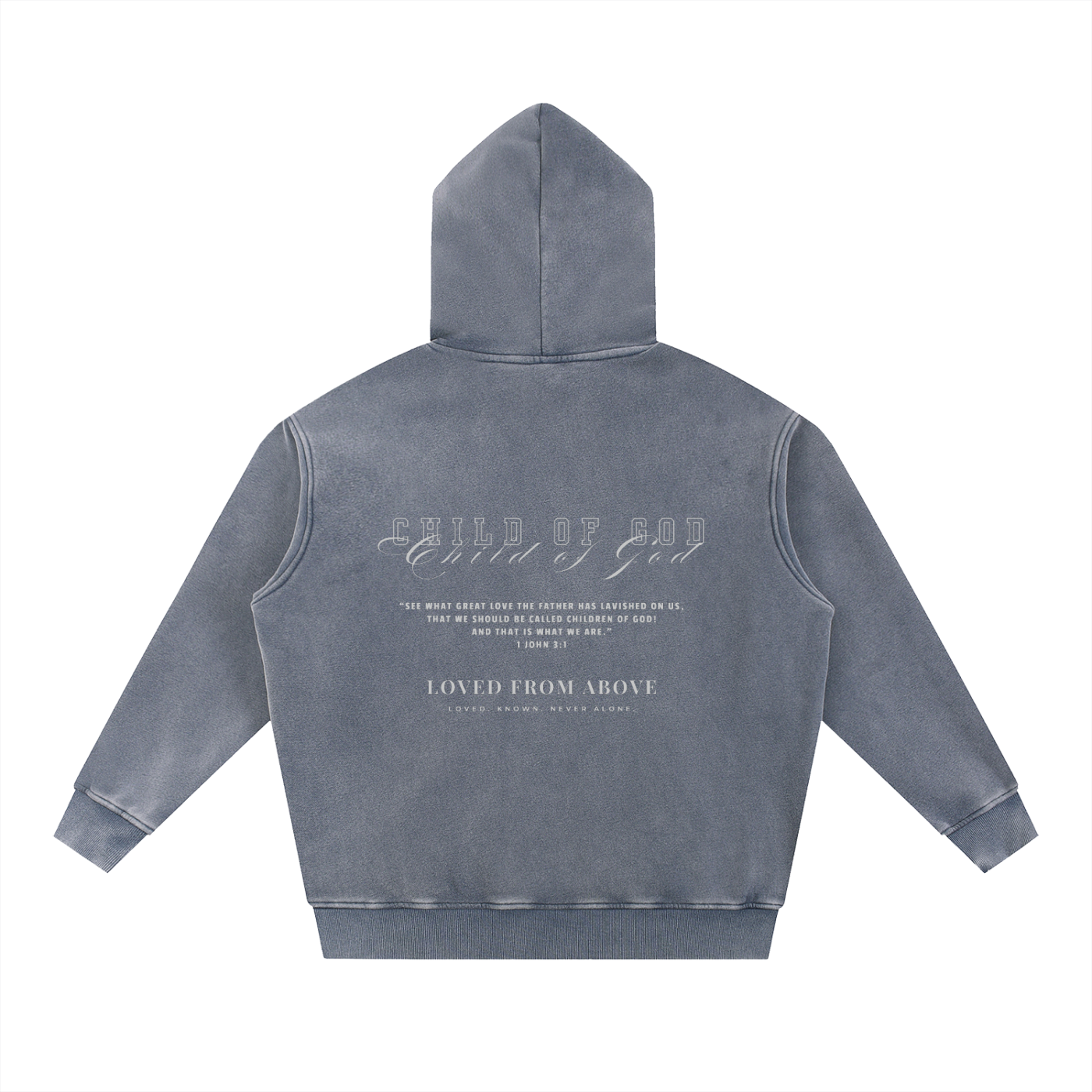 "CHILD OF GOD VOL.2" Snow Wash Fleece Oversize Hoodie