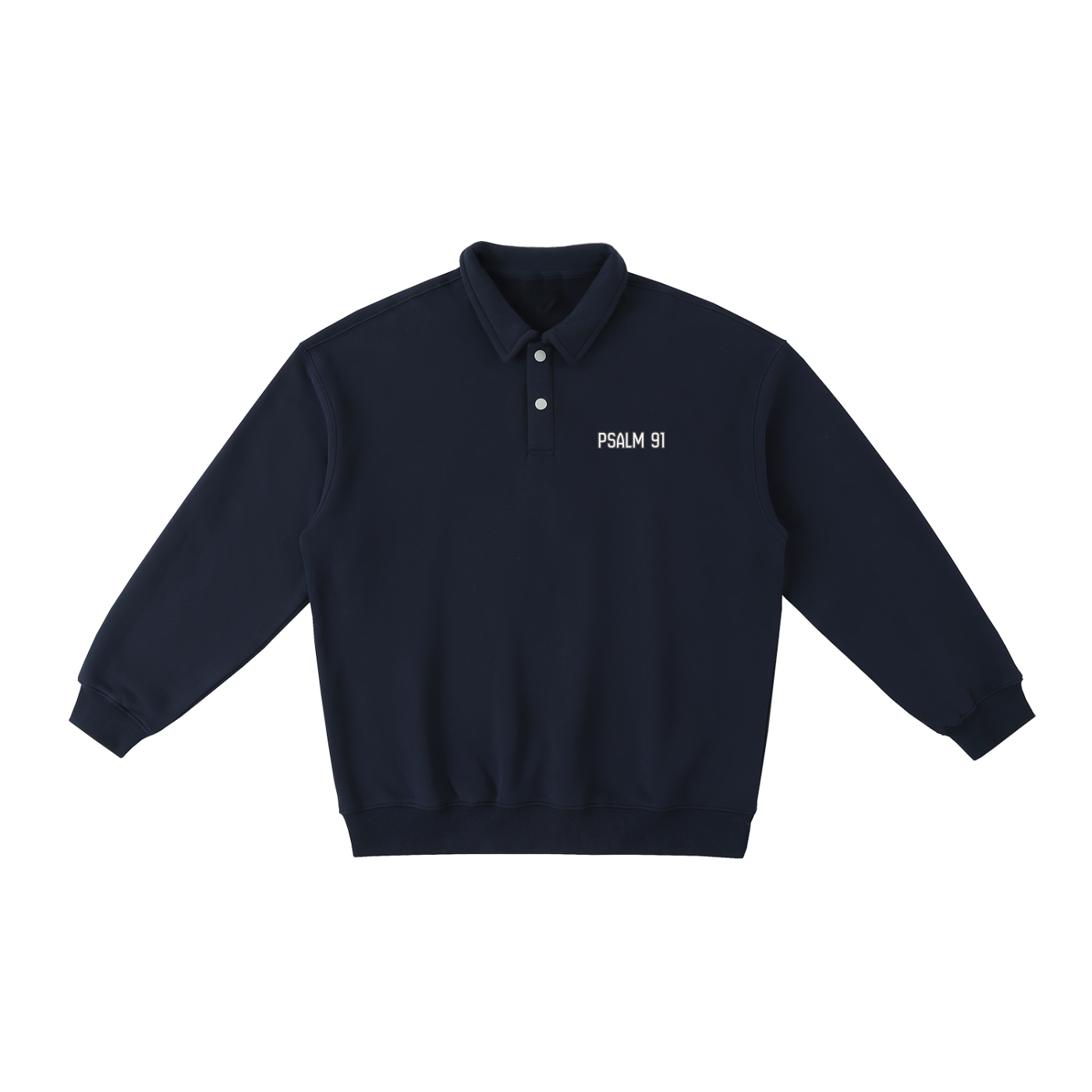 "PSALM 91" Heavyweight Polo-Collar Sweatshirt