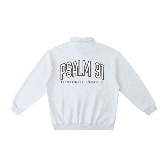 "PSALM 91" Heavyweight Polo-Collar Sweatshirt