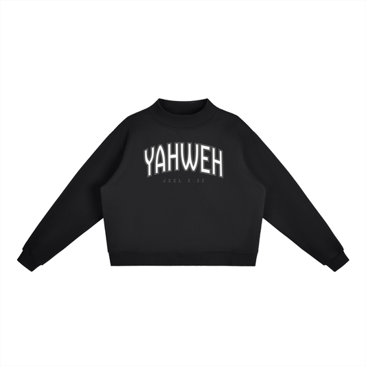 "YAHWEH" Essential Fleece Mock-Neck Crew Sweatshirt