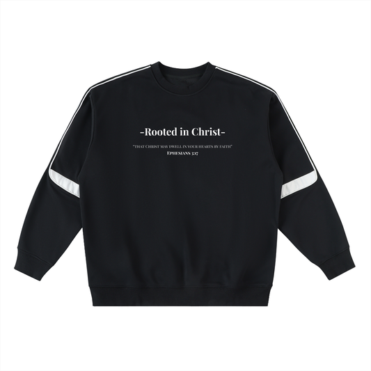 "ROOTED IN CHRIST" Oversized Crewneck Taped Sweatshirt