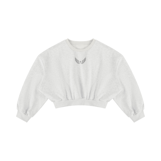 "LFA WINGS" Women's Boxy Cropped Crewneck Sweatshirt
