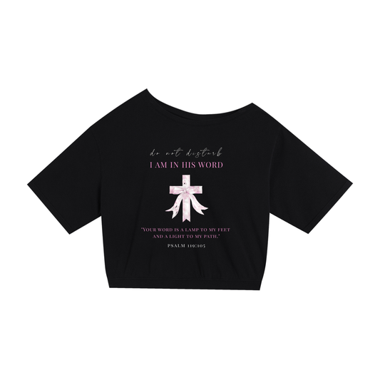 "DND" Asymmetric Shoulder Oversized Cotton T-Shirt