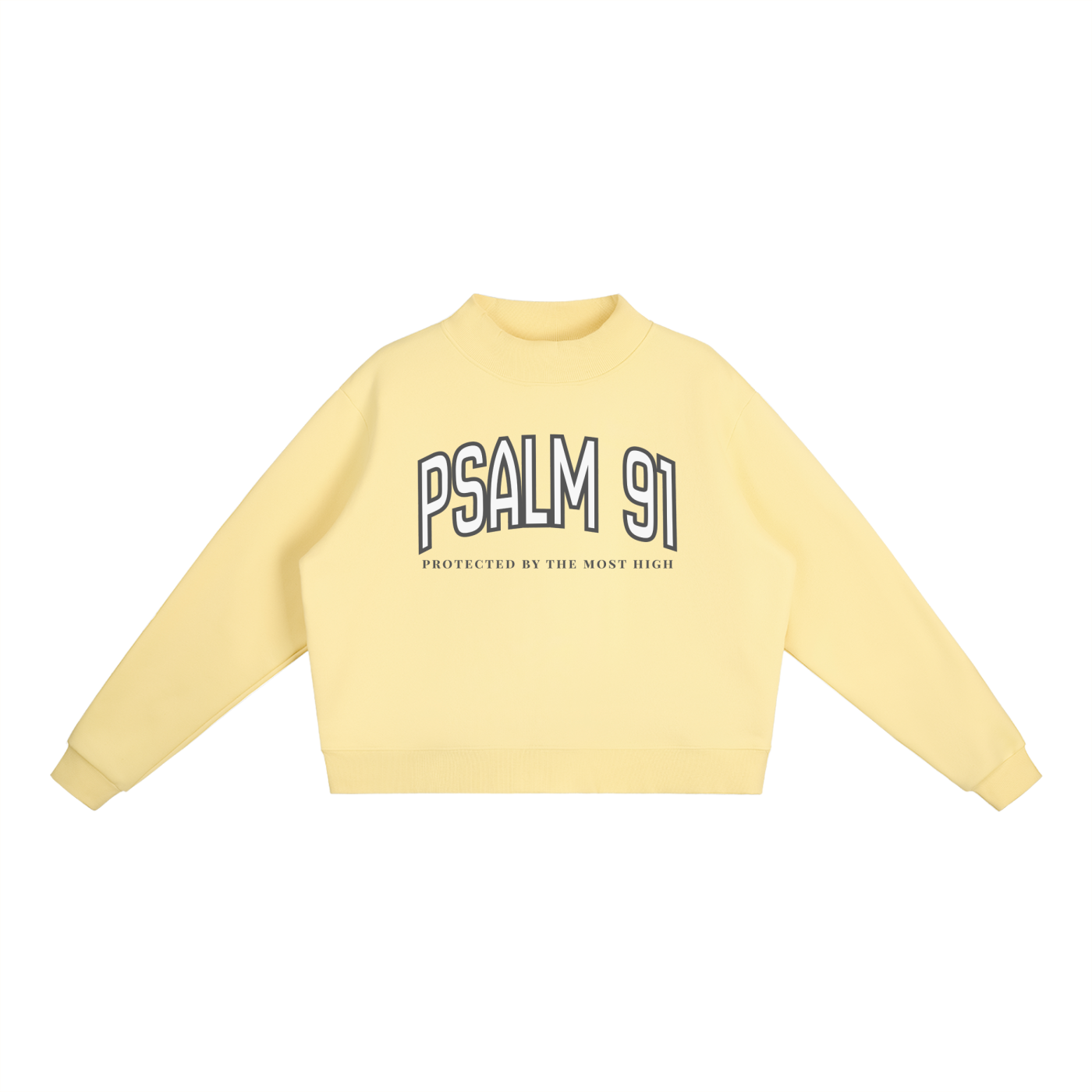 "PSALM 91" Essential Fleece Mock-Neck Crew Sweatshirt