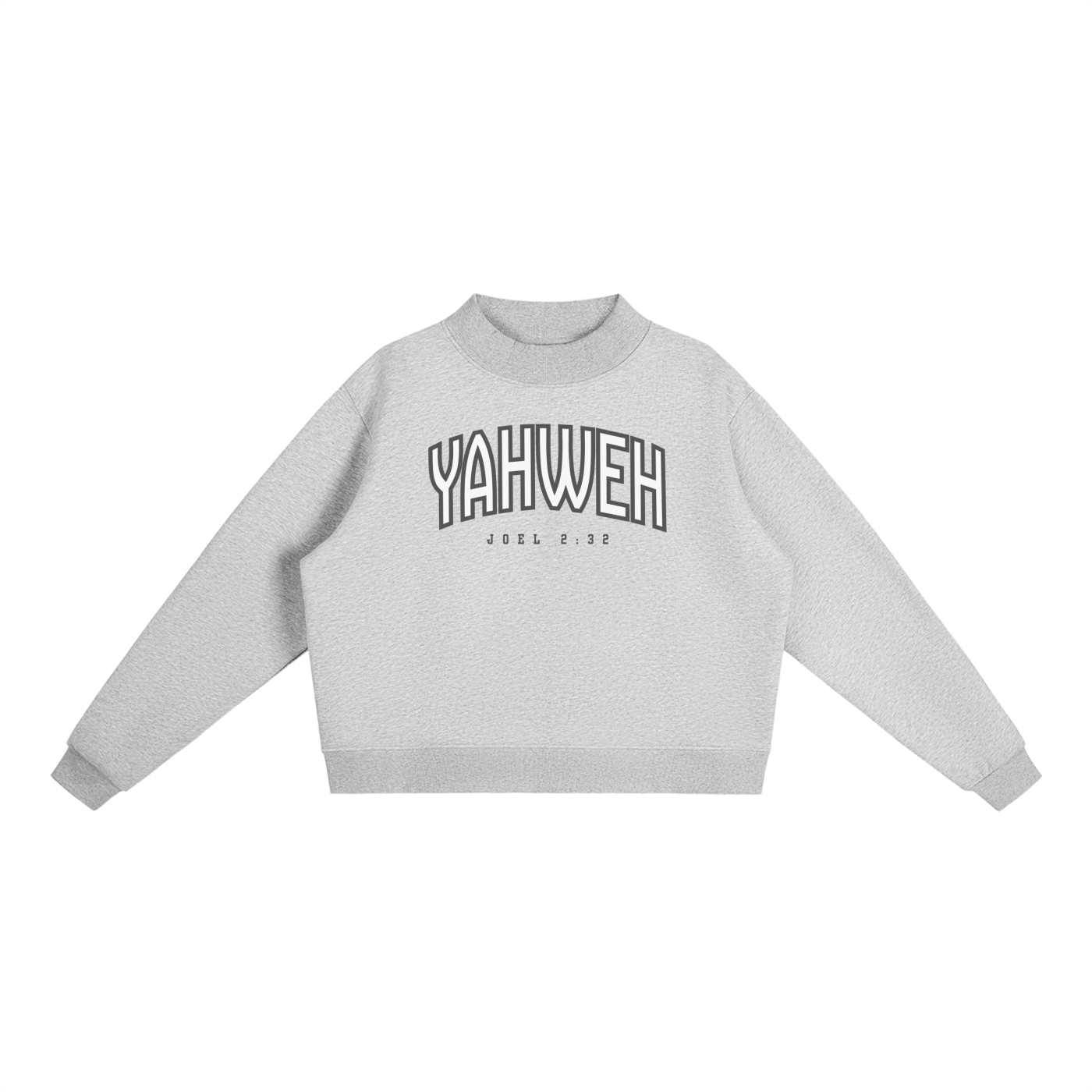 "YAHWEH" Essential Fleece Mock-Neck Crew Sweatshirt