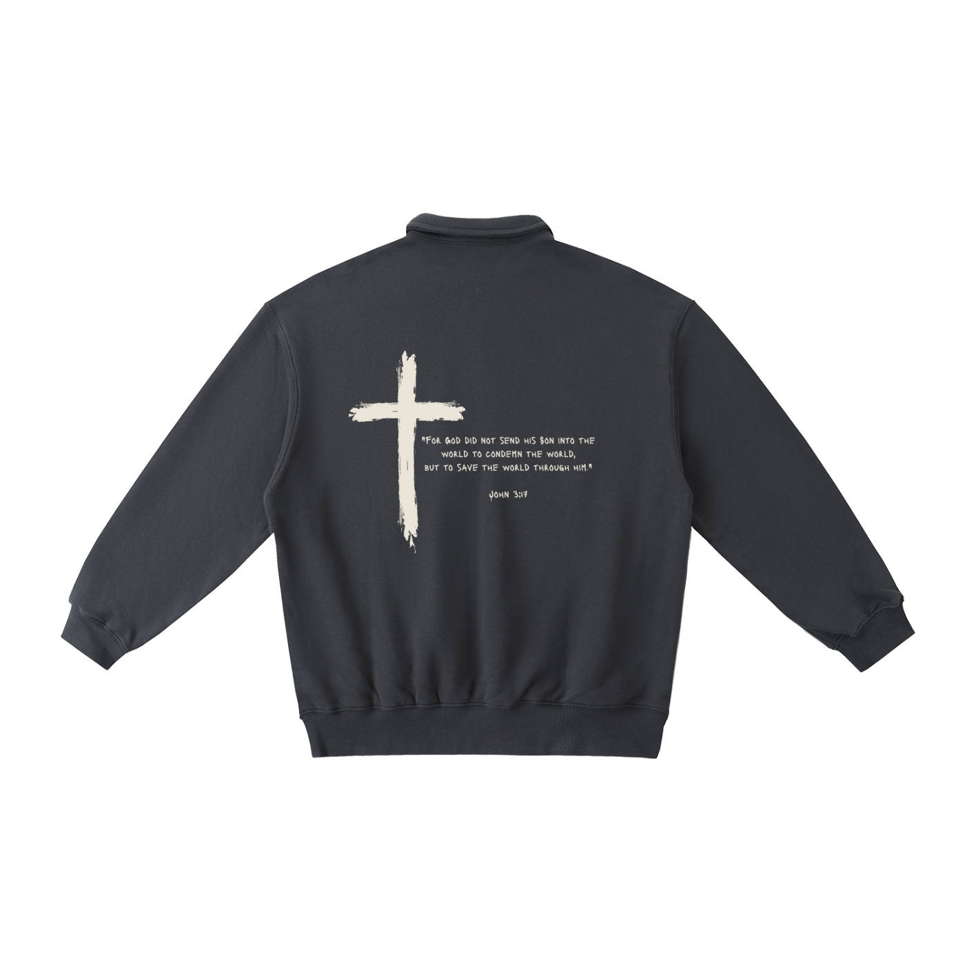 "SAVED" Heavyweight Polo-Collar Sweatshirt
