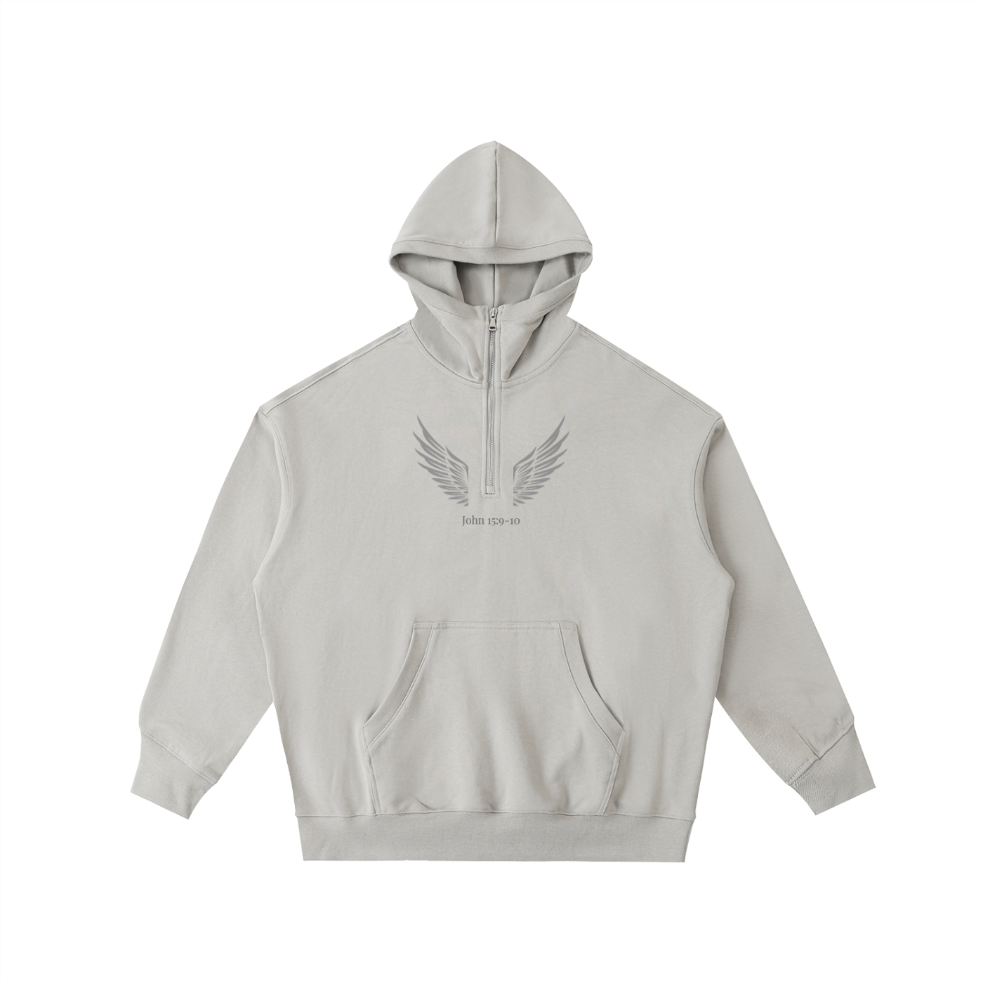 "WINGS" Big Hood Half-Zip Fleece Hoodie
