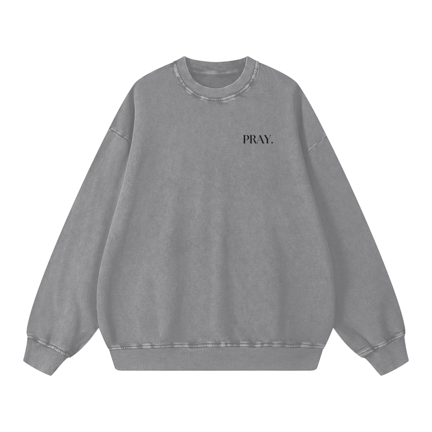 "PRAY" Acid Wash Oversize Sweatshirt