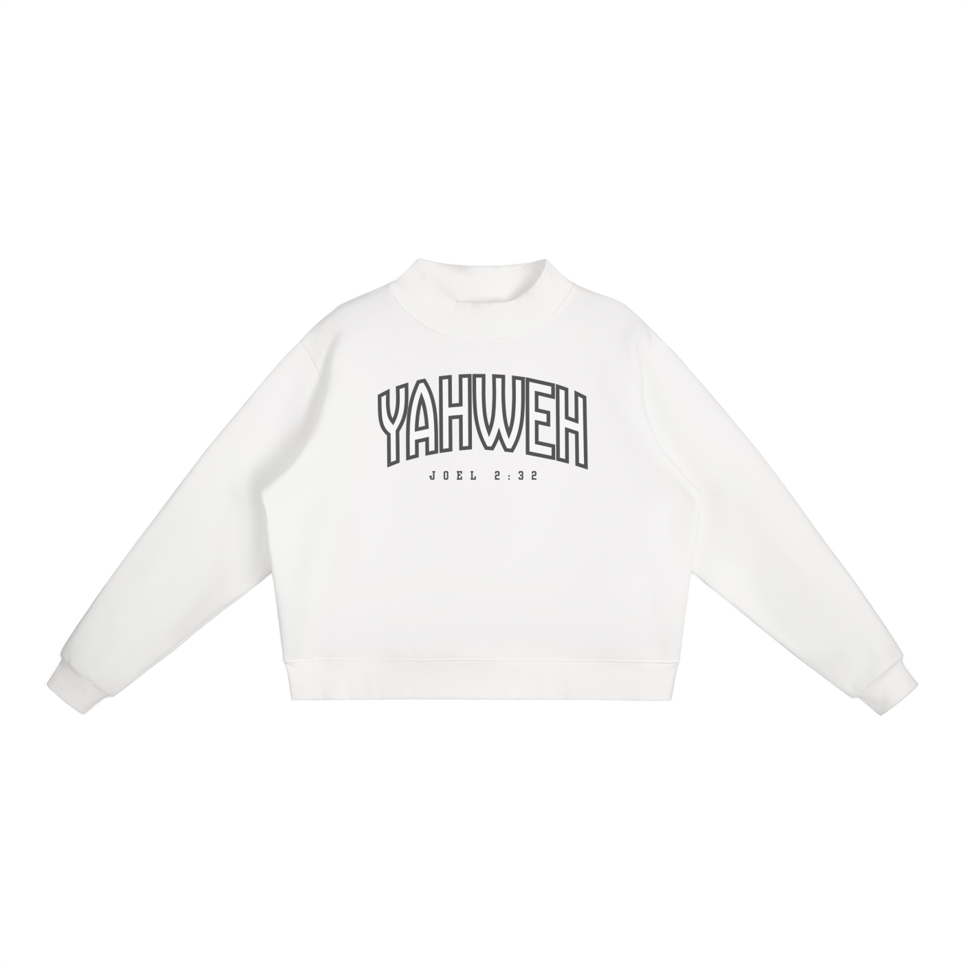 "YAHWEH" Essential Fleece Mock-Neck Crew Sweatshirt