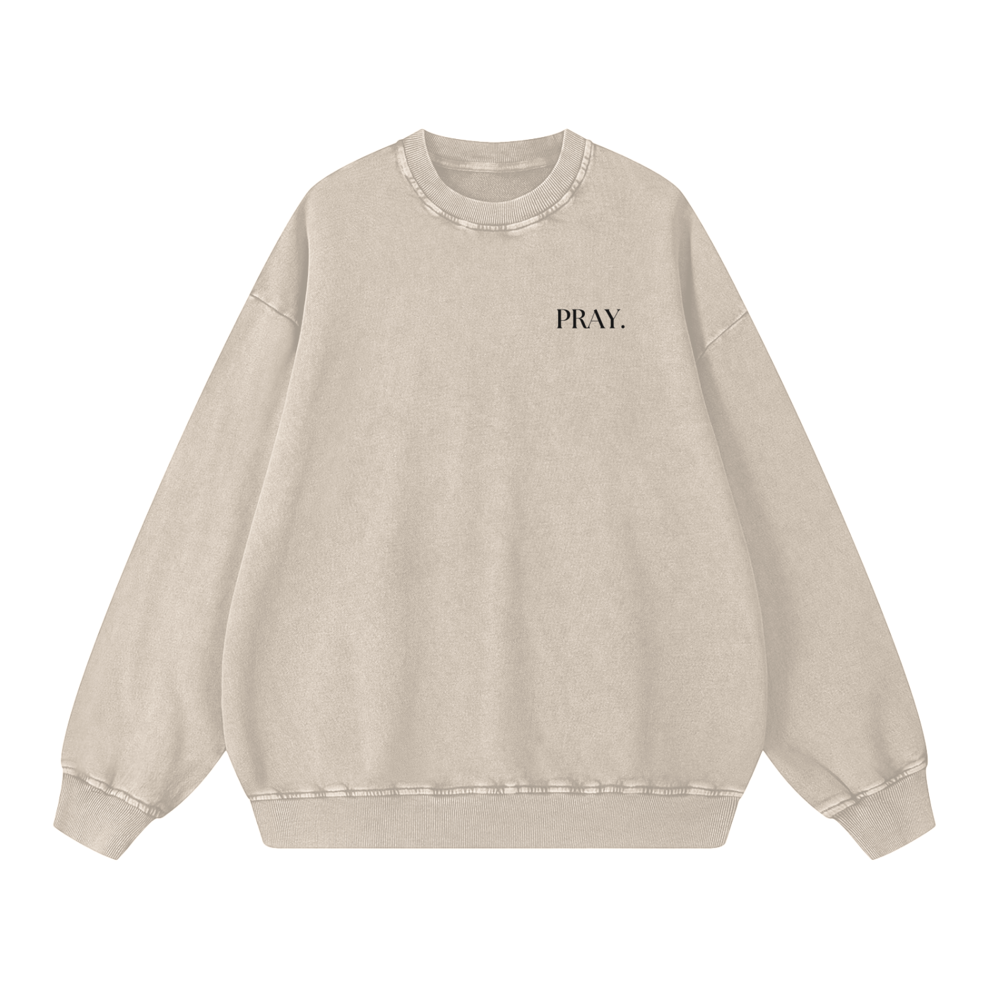"PRAY" Acid Wash Oversize Sweatshirt