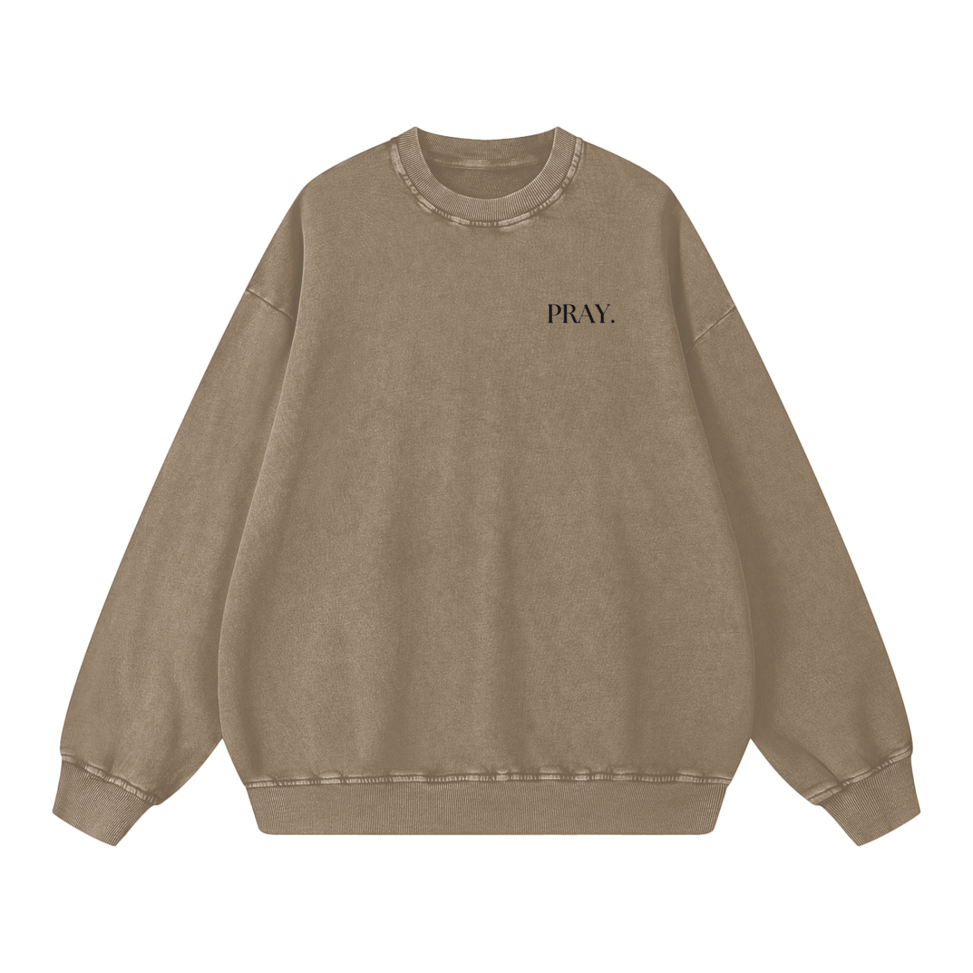 "PRAY" Acid Wash Oversize Sweatshirt