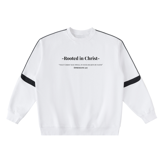 "ROOTED IN CHRIST" Oversized Crewneck Taped Sweatshirt