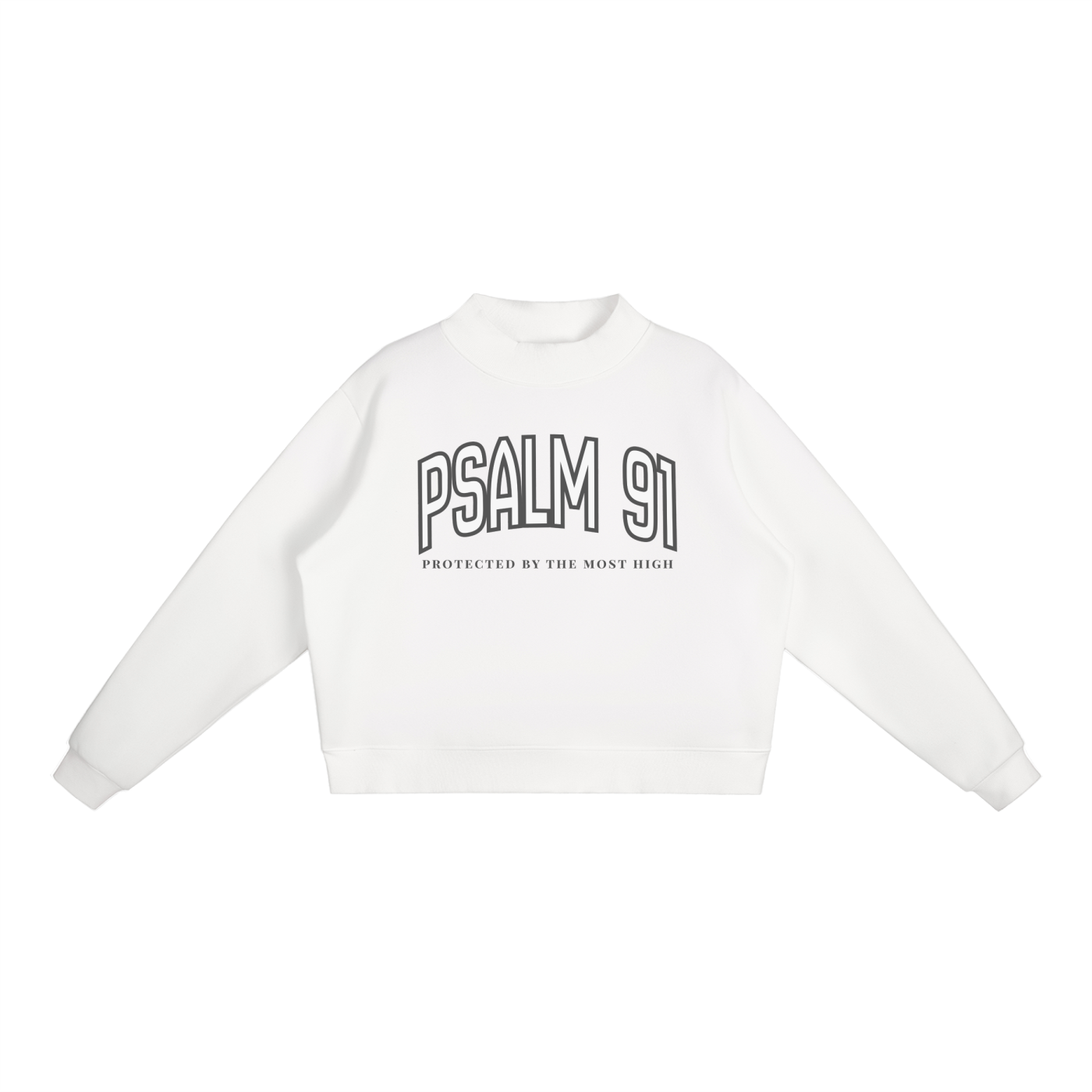 "PSALM 91" Essential Fleece Mock-Neck Crew Sweatshirt