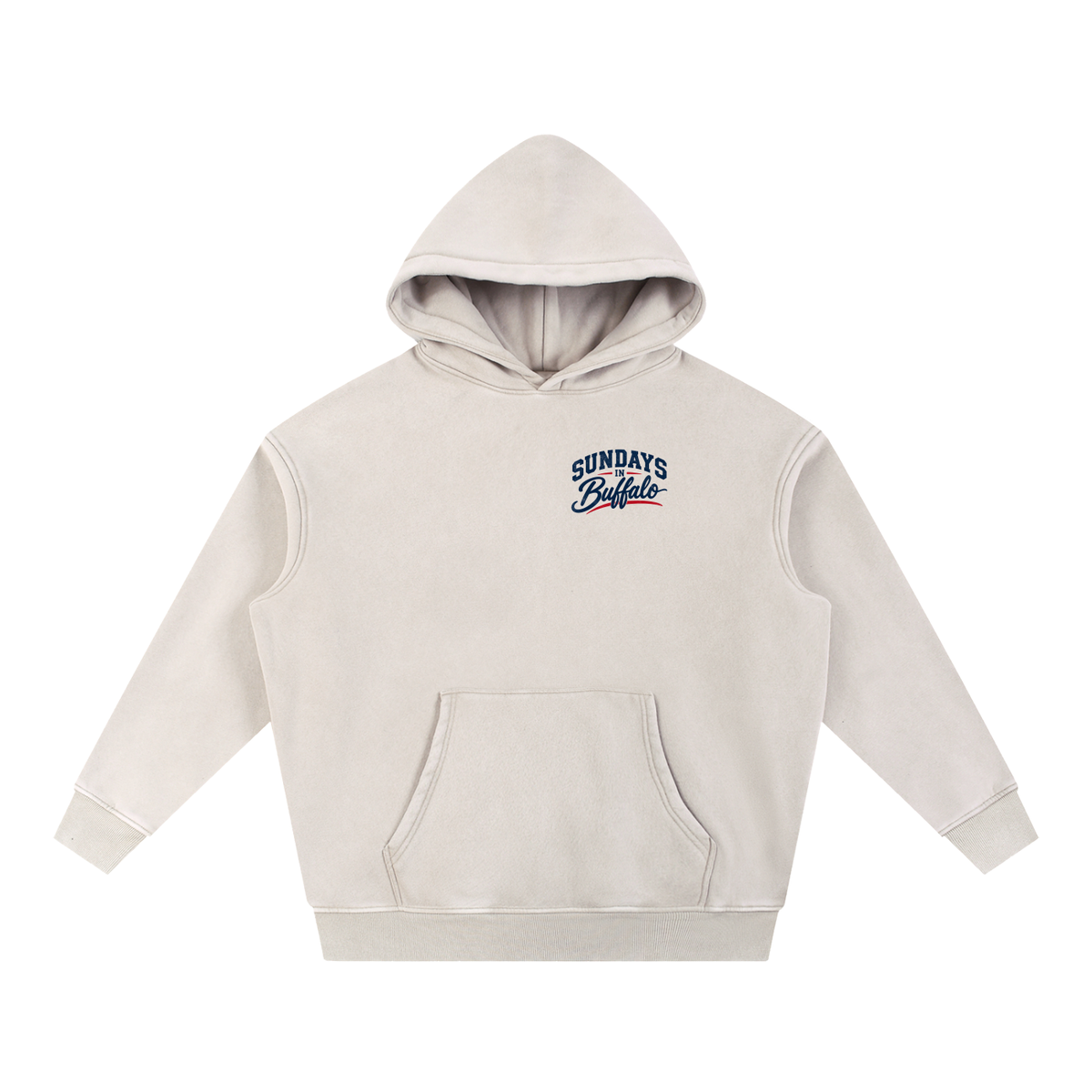 "SUNDAYS IN BUFFALO" Snow Wash Fleece Oversize Hoodie