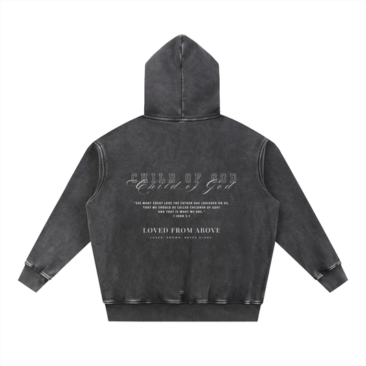 "CHILD OF GOD VOL.2" Snow Wash Fleece Oversize Hoodie