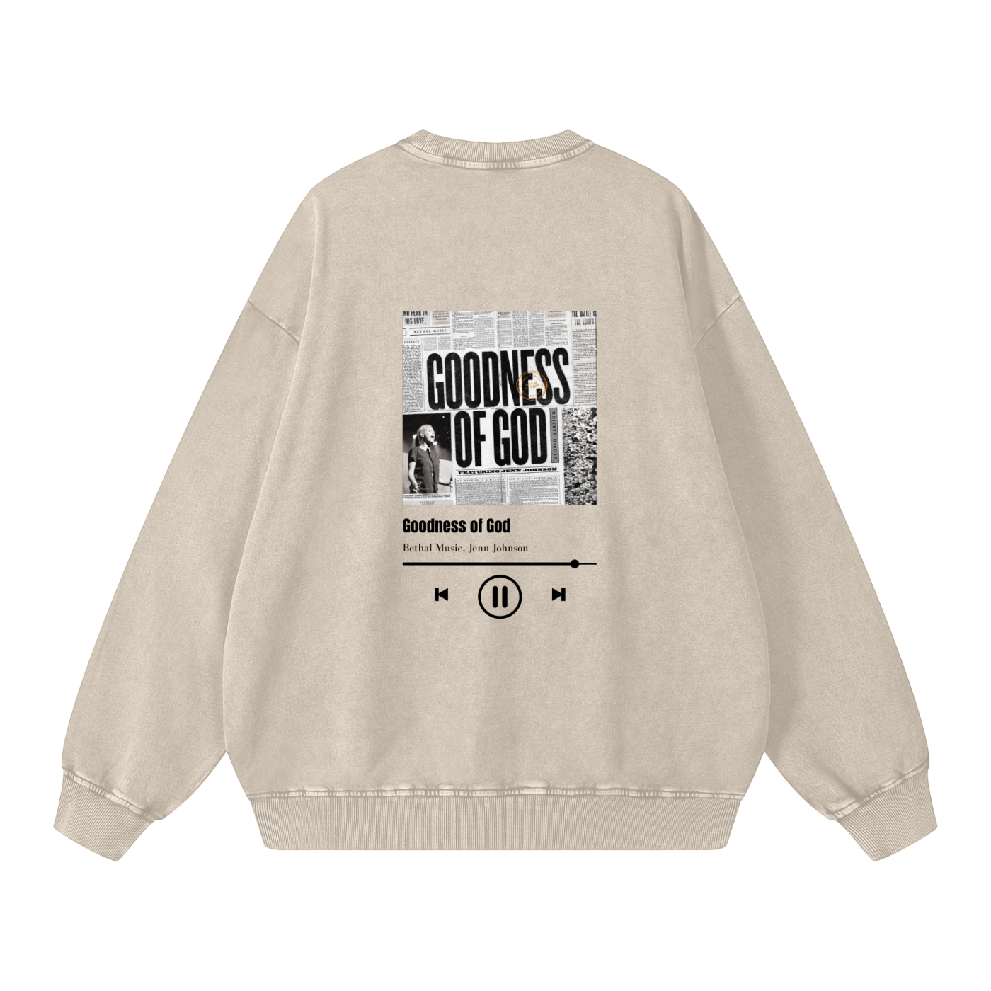 "GOODNESS OF GOD" Acid Wash Oversize Sweatshirt