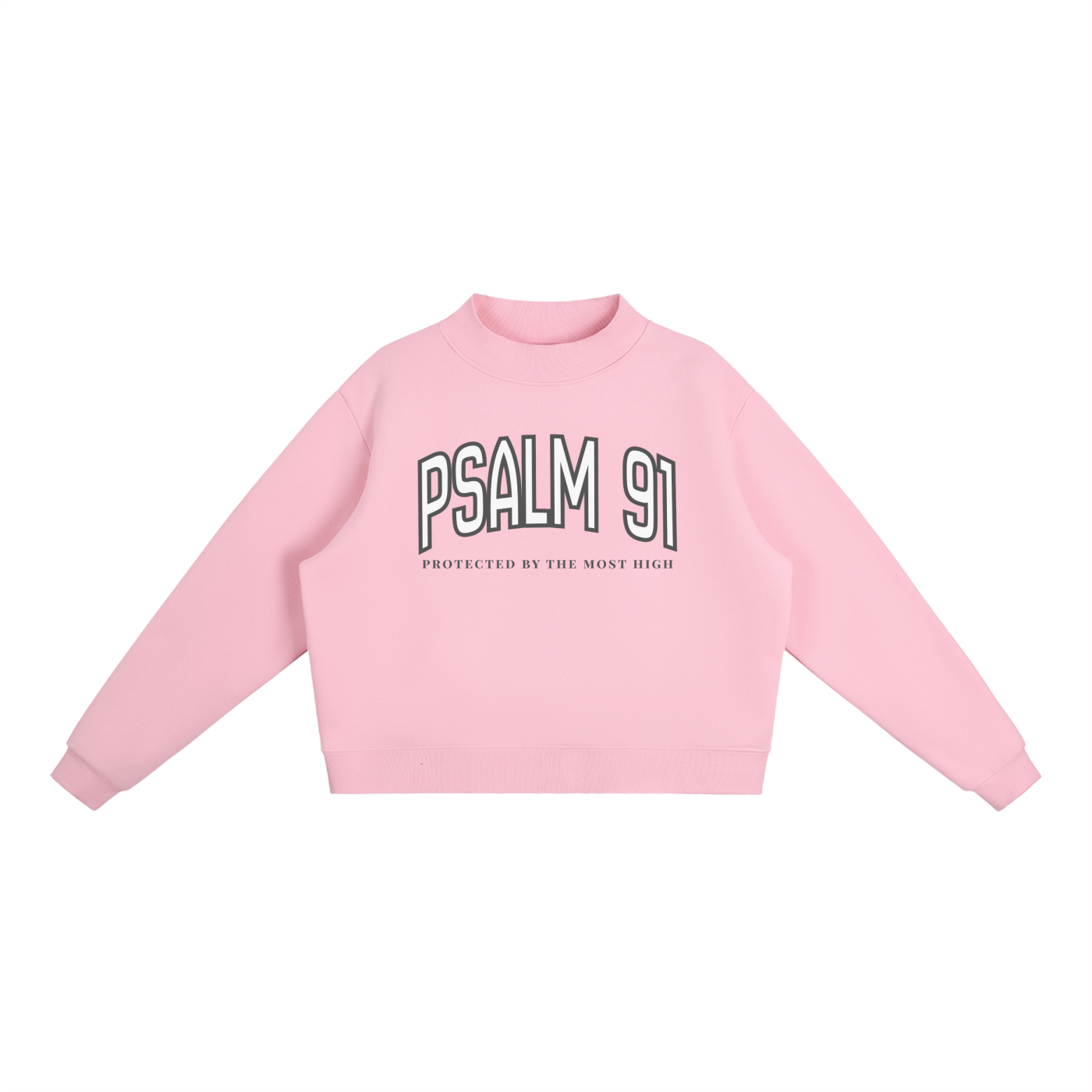 "PSALM 91" Essential Fleece Mock-Neck Crew Sweatshirt