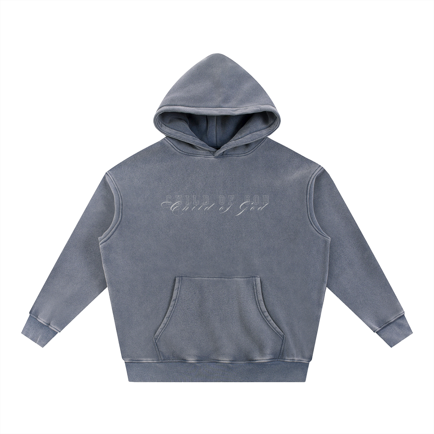 "CHILD OF GOD VOL.2" Snow Wash Fleece Oversize Hoodie