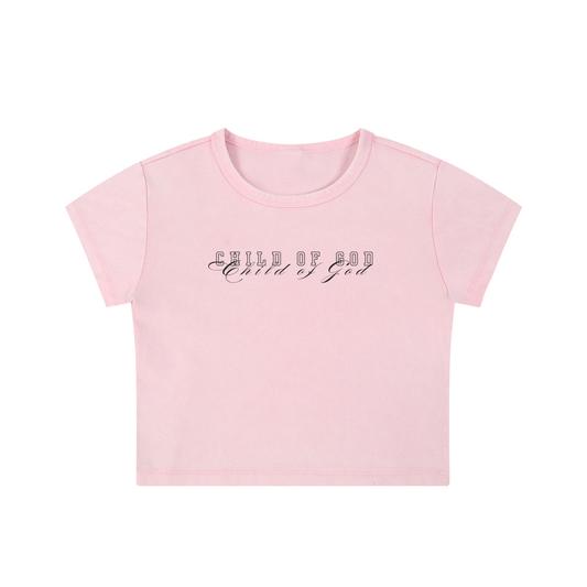 "FTG - CHILD OF GOD" Snow Washed Crop Top