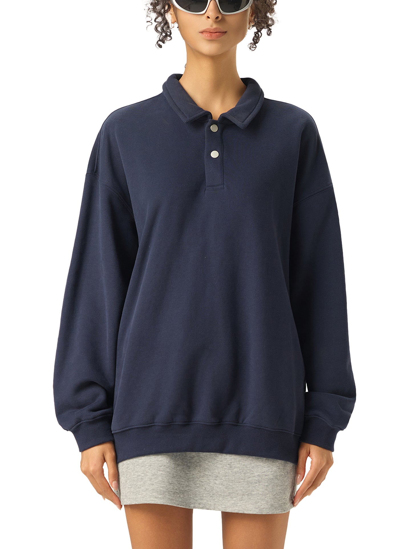 "SAVED" Heavyweight Polo-Collar Sweatshirt
